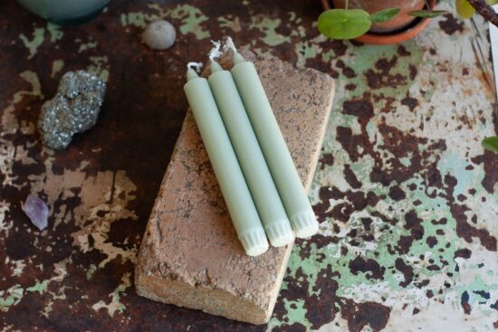Bougies pistaches, naturelles et sans paraffine